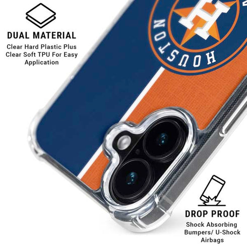 MLB Houston Astros Split iPhone 16 Clear Case